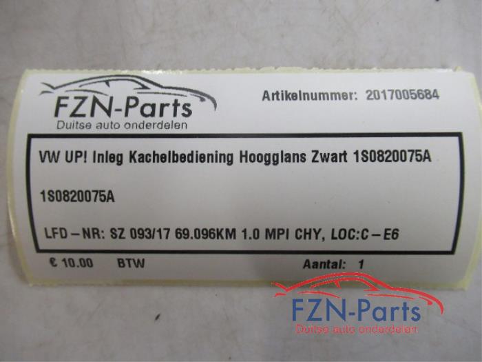 VW UP! Inleg Kachelbediening Hoogglans Zwart