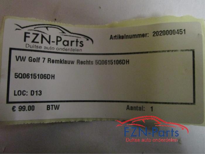 Remklauw (Tang) rechts-voor Volkswagen Golf (22740535)