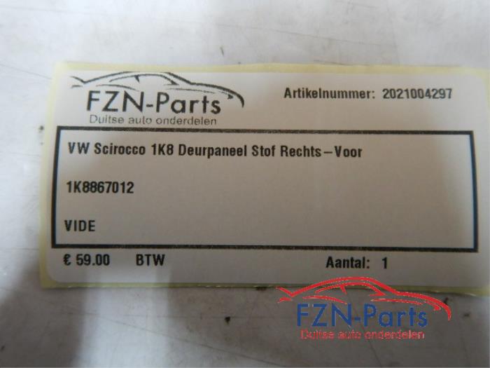 Portierbekleding 4Deurs rechts-voor Volkswagen Scirocco (22728394)
