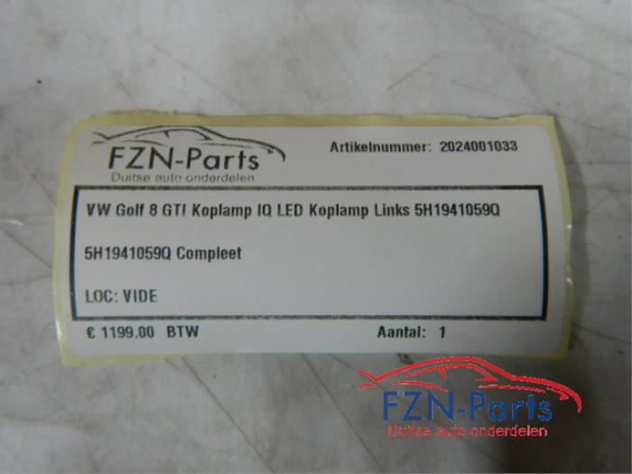 VW Golf 8 GTI Koplamp IQ LED Links