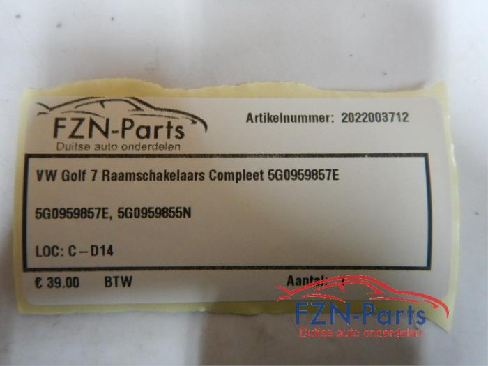 VW Golf 7 Raamschakelaars Compleet