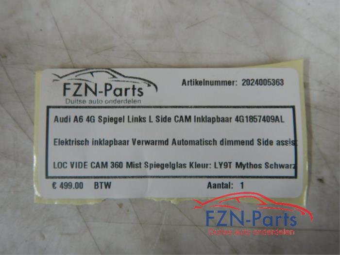 Audi A6 4G Spiegel Links Side Cam Inklapbaar