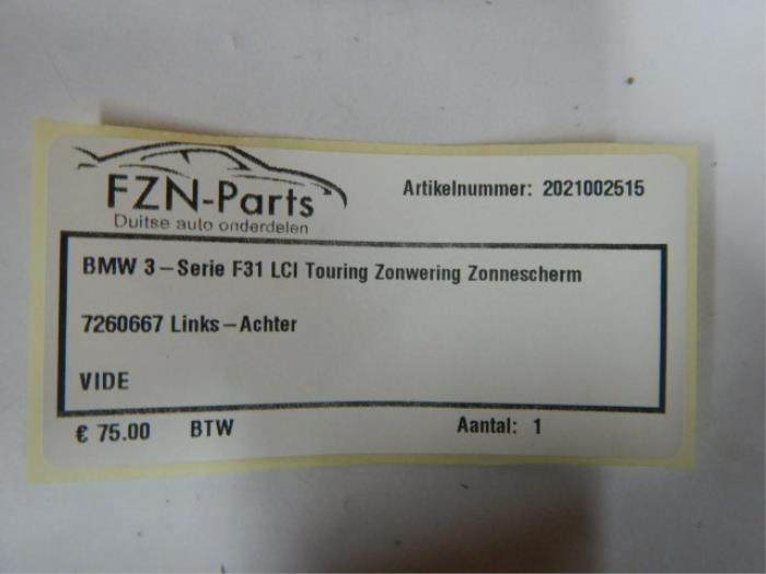 BMW 3-Serie F31 LCI Touring Zonwering Zonnescherm