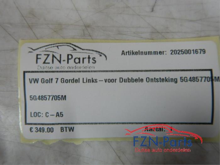 VW Golf 7 5G Gordel Links-voor Dubbele Ontsteking