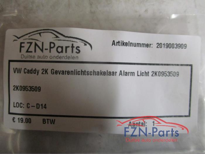 VW Caddy 2K Gevarenlichtschakelaar Alarm Licht
