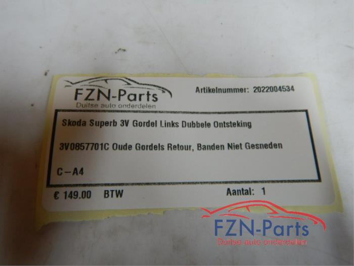 Veiligheidsgordel links-voor Skoda Superb (22728055)