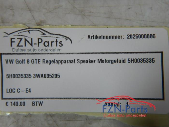 VW Golf 8 GTE Regelapparaat Speaker Motorgeluid