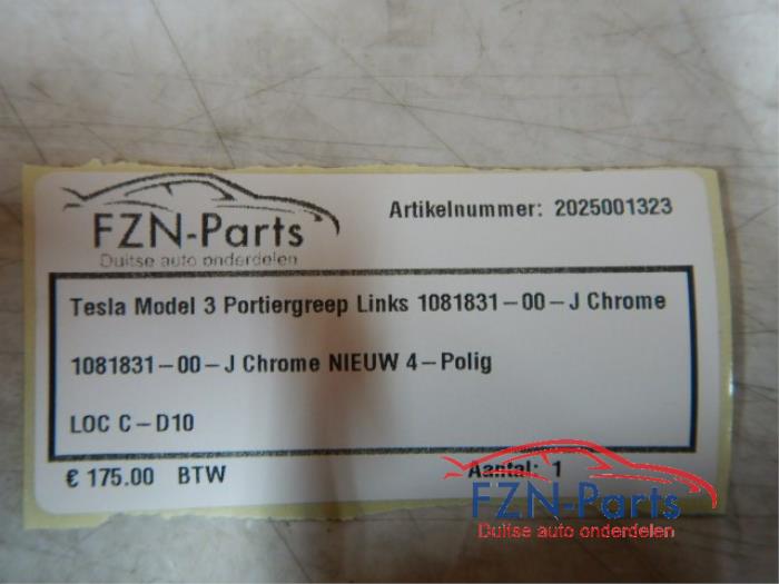 Tesla Model 3 Portiergreep Links-voor Chrome