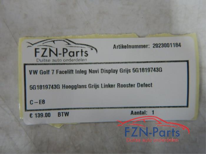 VW Golf 7 Facelift Navi Display Grijs