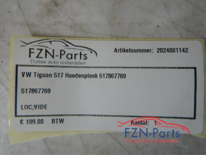 Hoedenplank Volkswagen Tiguan (22731009)