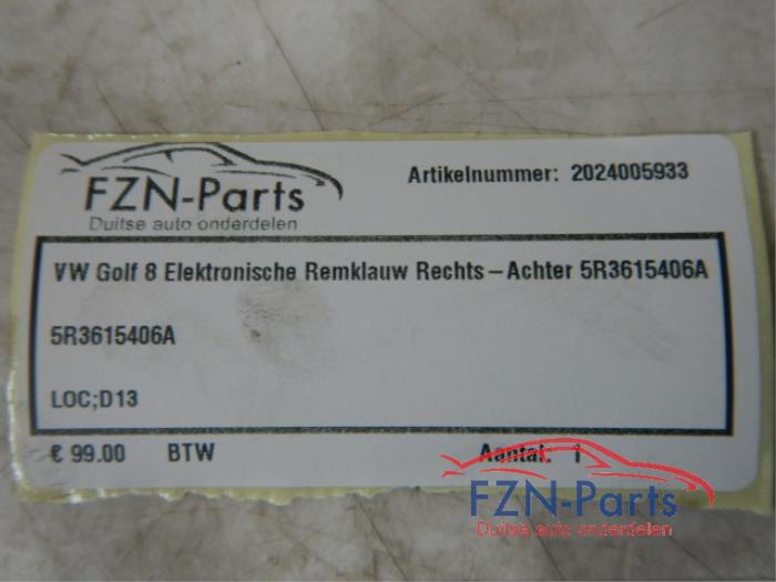 VW Golf 8 5G Elektronische Remklauw Rechts-achter