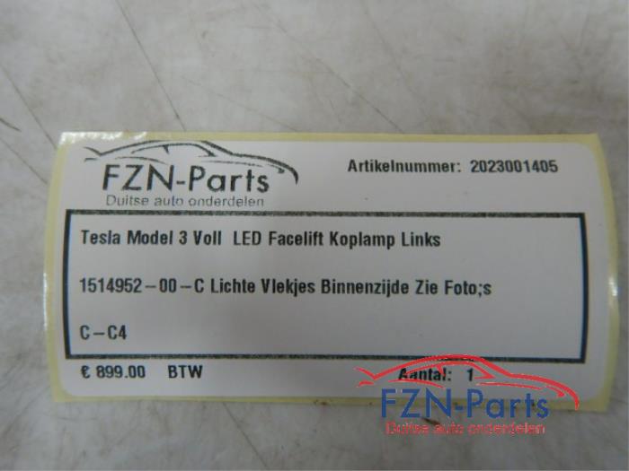 Tesla Model 3 Volled Facelift Koplamp Links