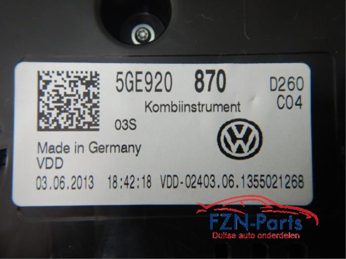 VW Golf 7 E-Golf ECO Km-teller Kilometerteller