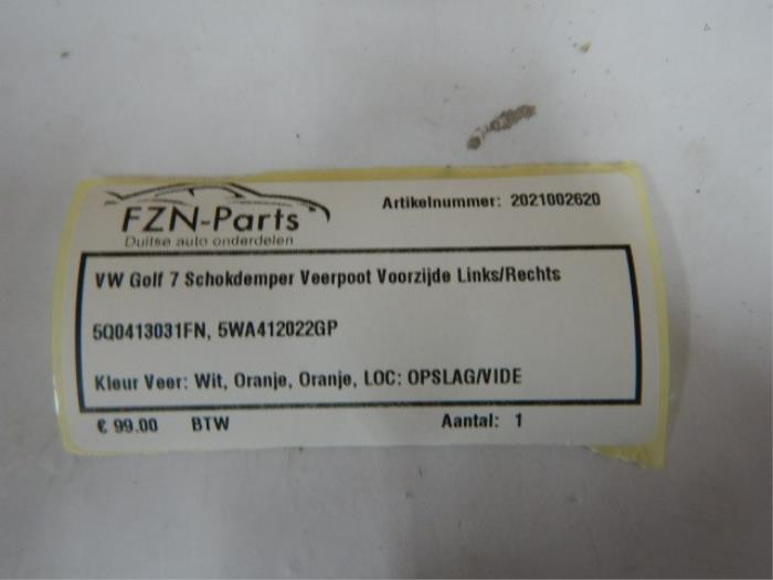VW Golf 7 Schokdemper Veerpoot Voorzijde Links/Rechts