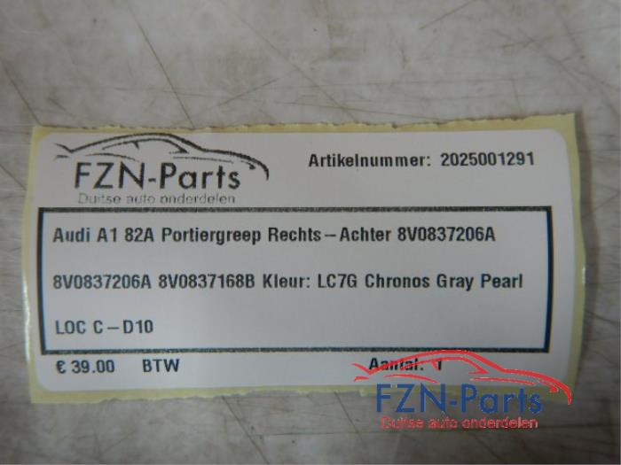 Portiergreep 4Deurs rechts-achter Audi A1 (22740072)