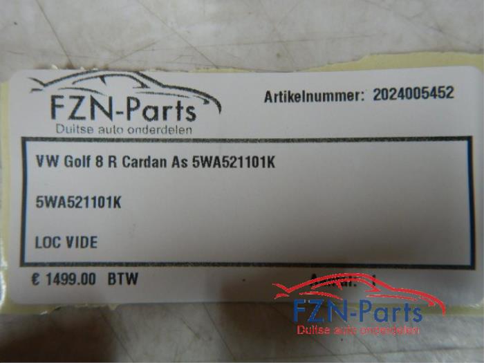 VW Golf 8 R Cardan As aandrijfas 4motion