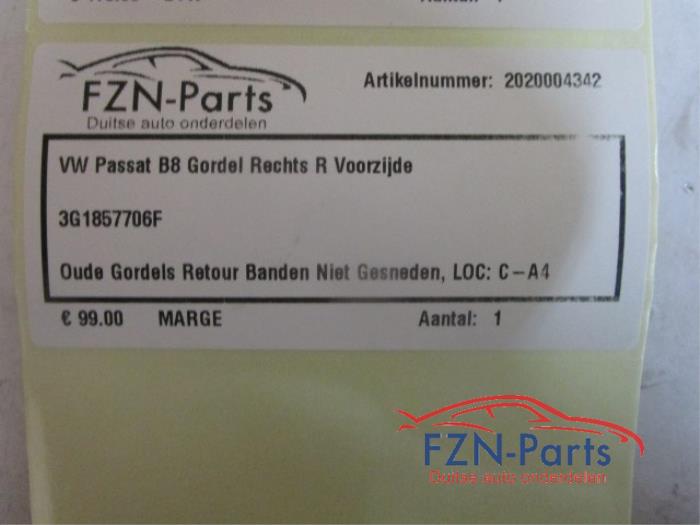 Veiligheidsgordel links-voor Volkswagen Passat (22728443)