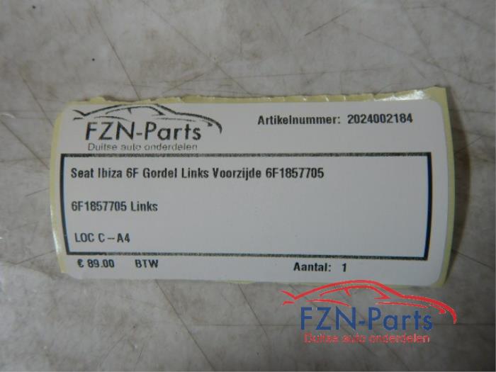 Seat Ibiza 6F Gordel Links Voorzijde