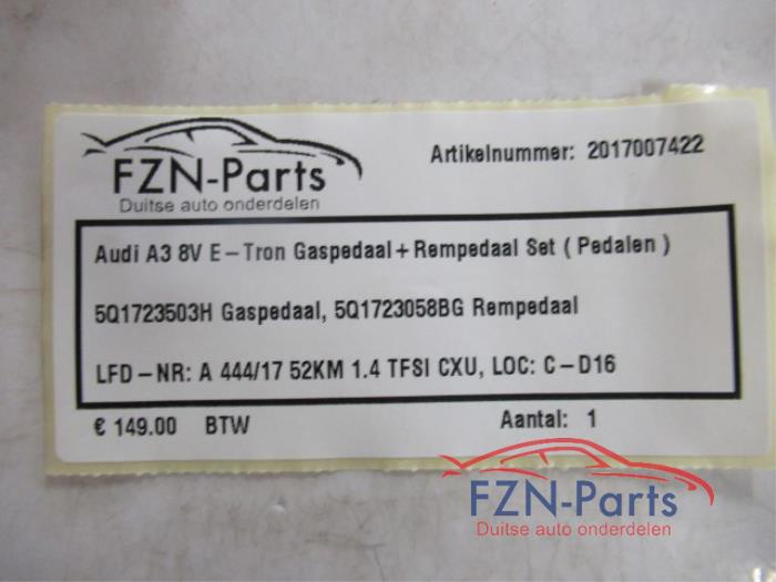 Audi A3 8V E-Tron Gaspedaal + Rempedaal Set ( Pedalen )