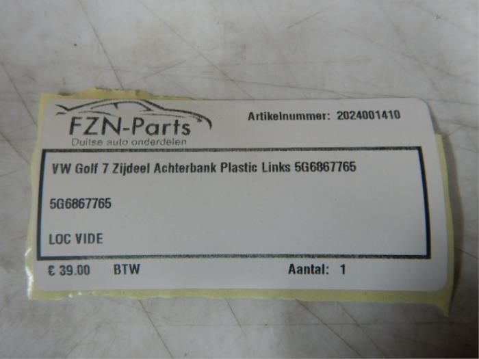 VW Golf 7 Zijdeel Achterbank Plastic Links