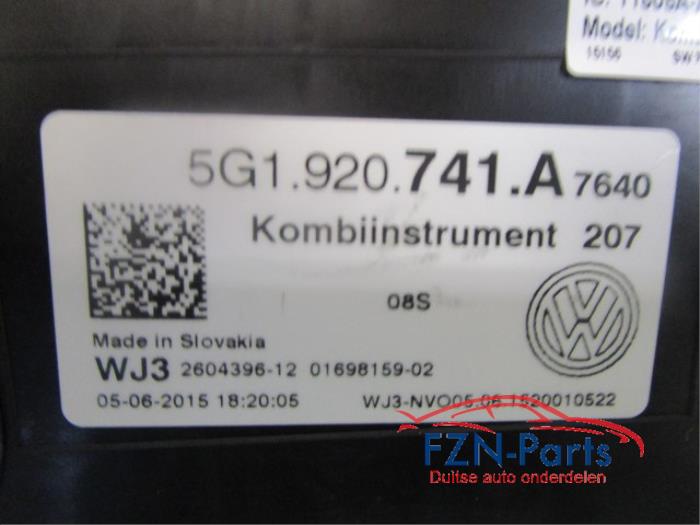 VW Golf 7 Variant Teller Unit Kilometerteller