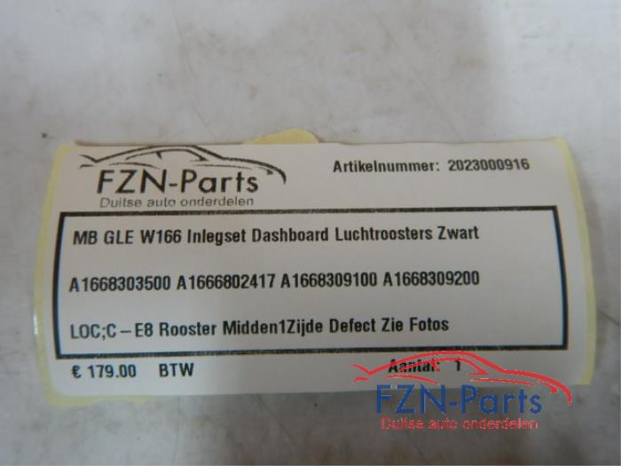 Mercedes-Benz GLE-Klasse W166 Inlegset Dashboard Luchtroosters Zwart