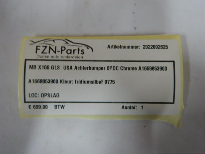 Mercedes-Benz W166 GLS USA Achterbumper 6PDC Chrome