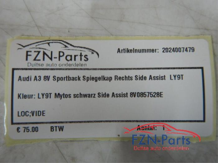 Audi A3 8V Sportback Spiegelkap Rechts Side Assist LY9T
