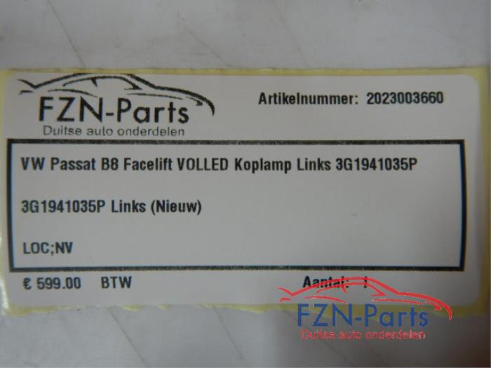 VW Passat B8 Facelift VOLLED Koplamp Links