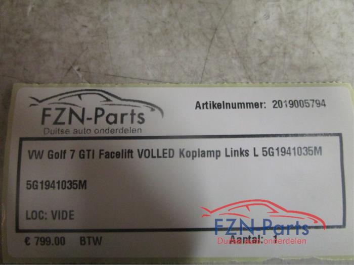 VW Golf 7 GTI Facelift VOLLED Koplamp Links L