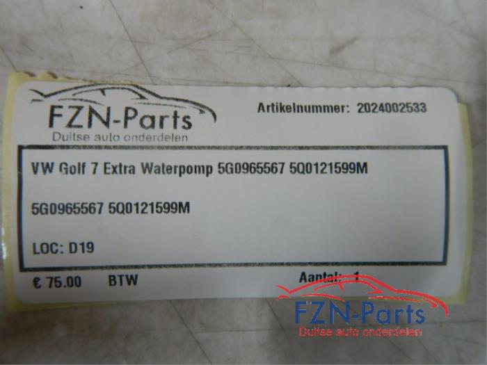 Extra waterpomp Volkswagen Golf (22729266)