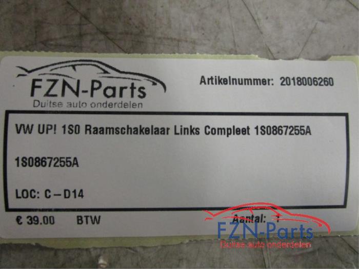 VW UP! 1S0 Raamschakelaar Links