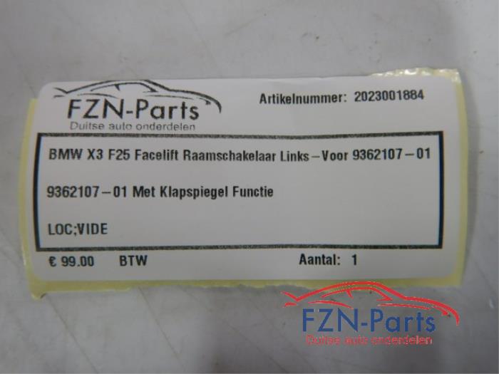 BMW X3 F25 Facelift Raaschakelaar Links-voor
