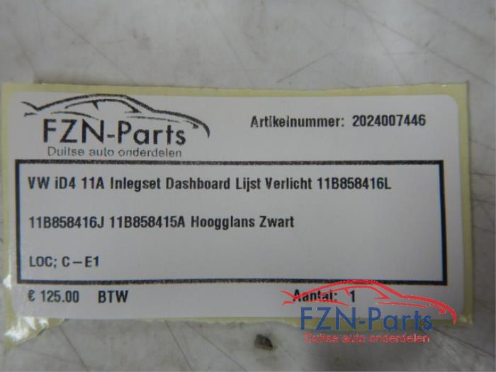 VW ID4 11A Inlegset Dashboard Lijst verlicht