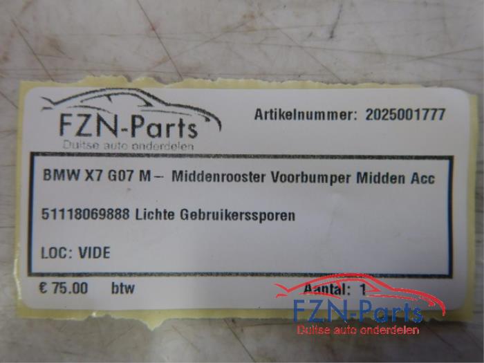 BMW X7 G07 M Middenrooster Voorbumper Midden ACC