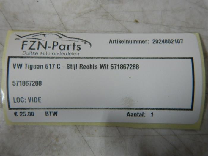 C-stijl afdekkap rechts Volkswagen Tiguan (22733522)