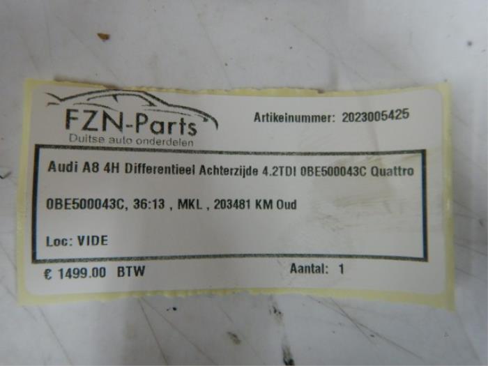 Audi A8 4H Differentieel Achterzijde 4.2 TDI