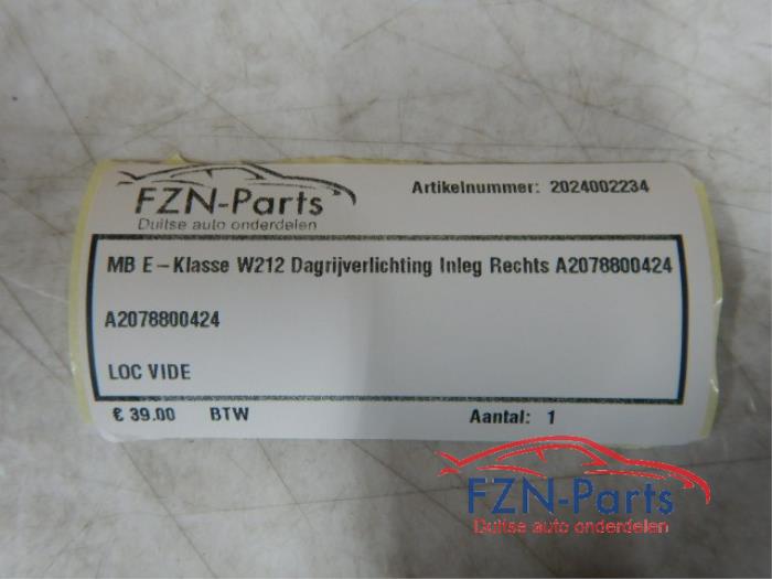 Mercedes-Benz E-Klasse W212 Dagrijverlichting Inleg Rechts