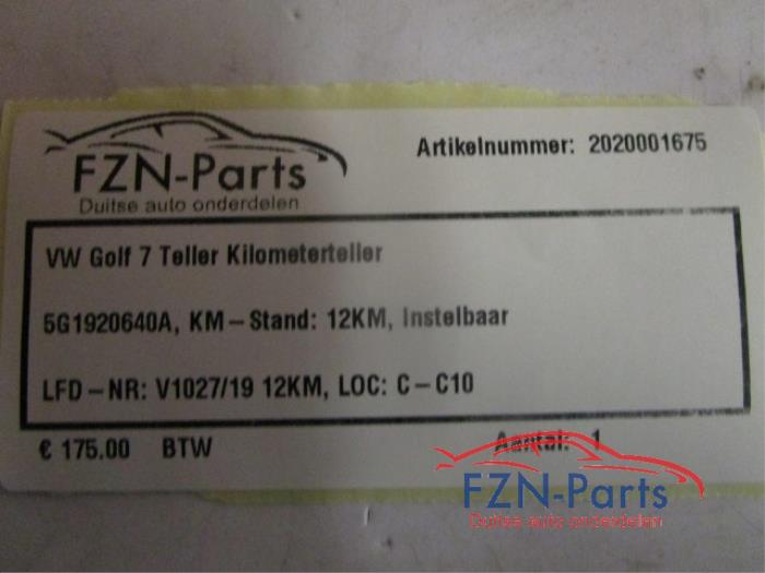 VW Golf 7 Kilometerteller Teller Unit