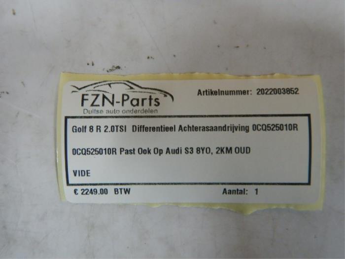 VW Golf 8 R 2.0TSI Differentieel Achterasaandrijving