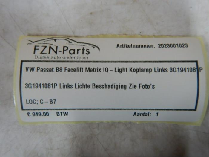 VW Passat B8 Facelift Matrix IQ-Light Koplamp Links L