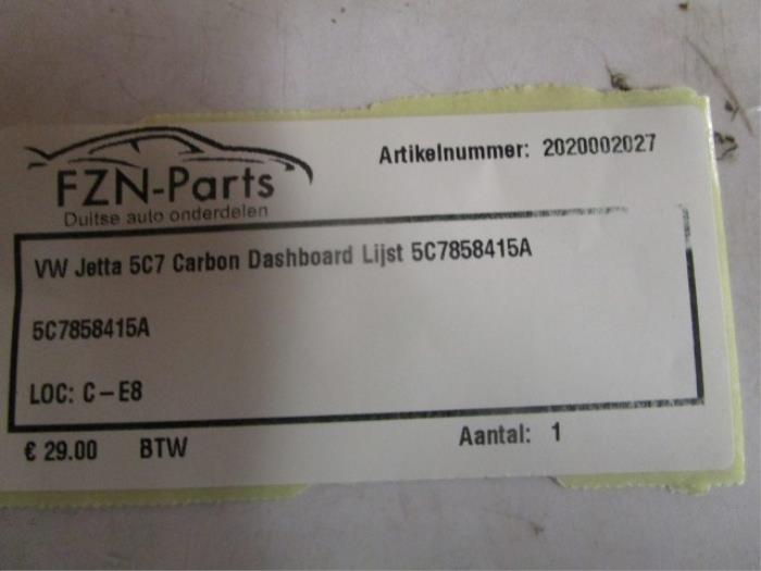 VW Jetta 5C7 Carbon Dashboard Lijst
