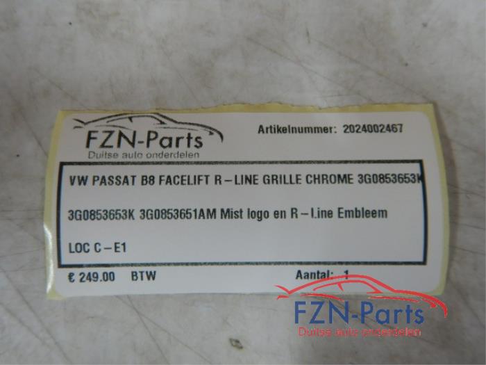 VW Passat B8 Facelift R-Line Grille Chrome