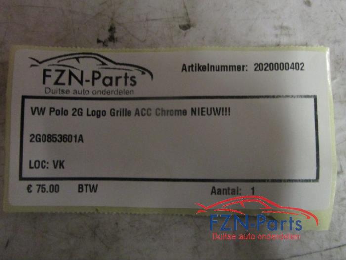 VW Polo 2G Embleem Logo Grille ACC Chrome