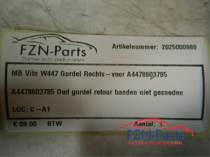 Veiligheidsgordel links-voor Mercedes Vito (22728434)