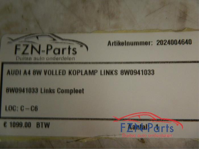 Audi A4 8W VOLLED Koplamp Links