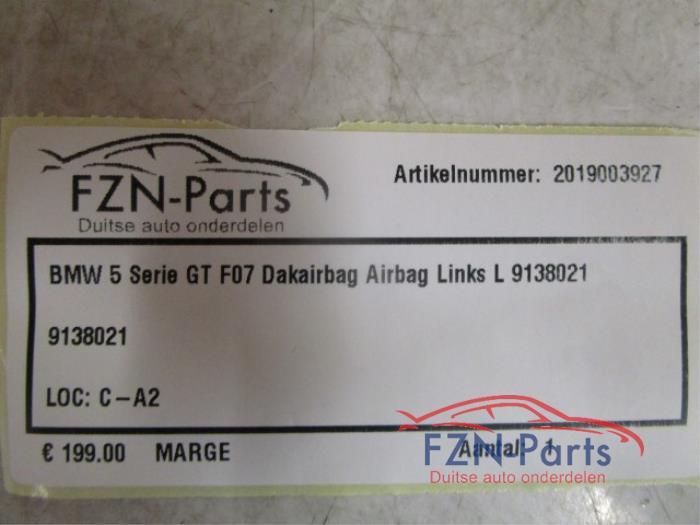BMW 5 Serie GT F07 Dakairbag Links L