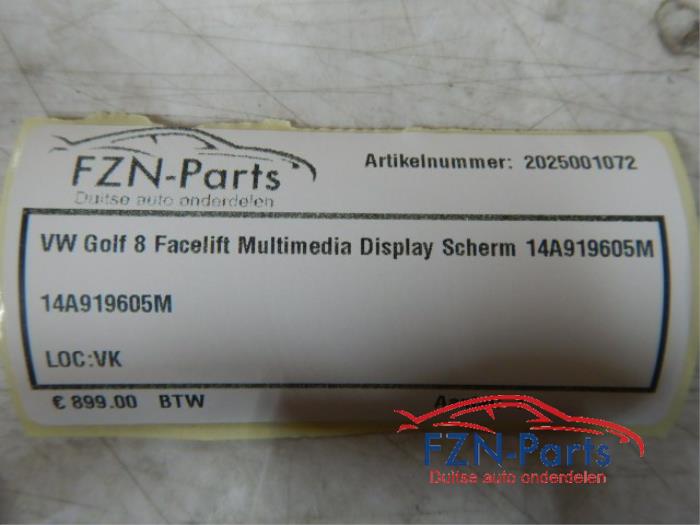 VW Golf 8 Facelift Multimedia Display scherm