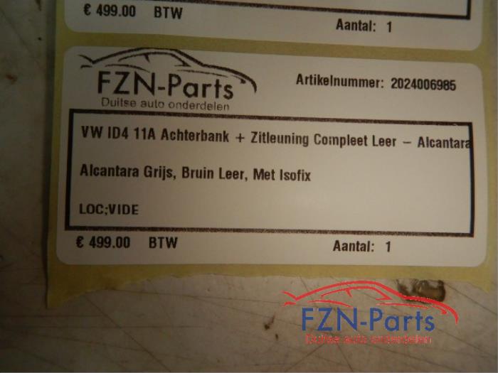 VW ID4 11A Achterbank+ Zitleuning Compleet Leer- Alcantara Alcantara GrijsBruin leerMet IsofixAchterbank, Zitleuning, Leer-Alcantara, ID4 11A Electric