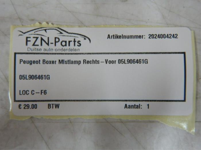 Peugeot Boxer Mistlamp Rechts-voor